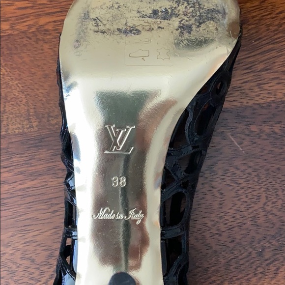 Louis Vuitton Open toe Black Patent Heels 38 - Picture 4 of 4